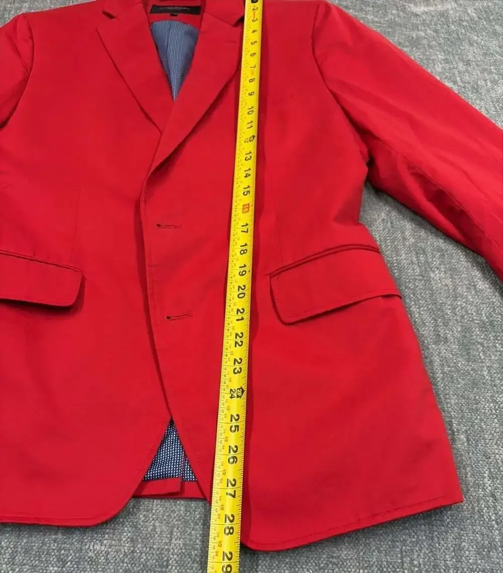 Banana Republic Tailored Fit Red Cotton Sateen Blazer 38s
